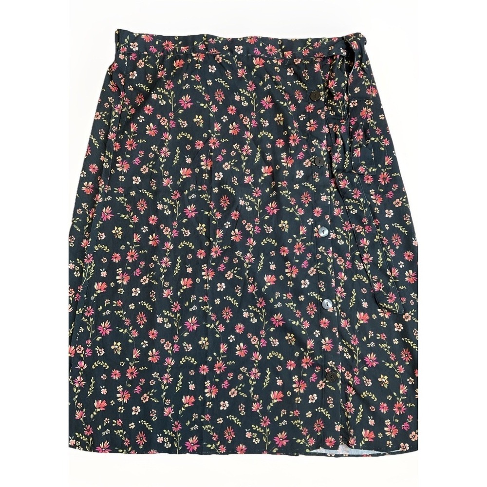 Christopher & Banks Wrap Skirt Floral XL Cottagecore Modest Career‎